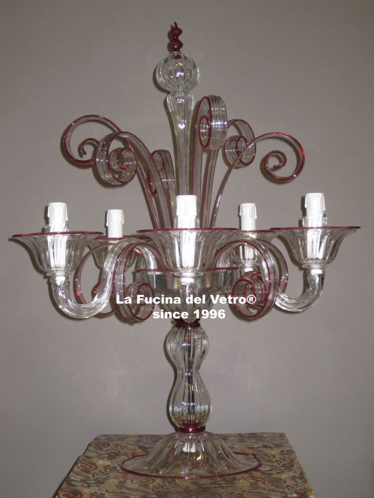 Flambeau in vetro di Murano "PASTORALE"