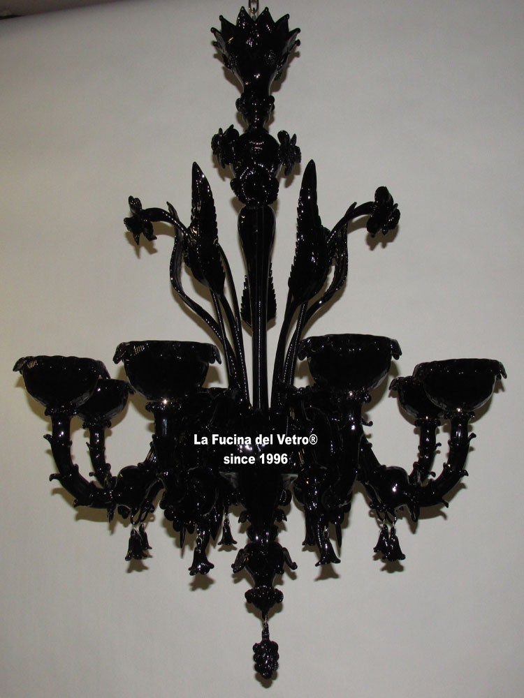 Lampadario in vetro di murano bracci rezzonico colorato vers.3 ... Lampadari vetro murano