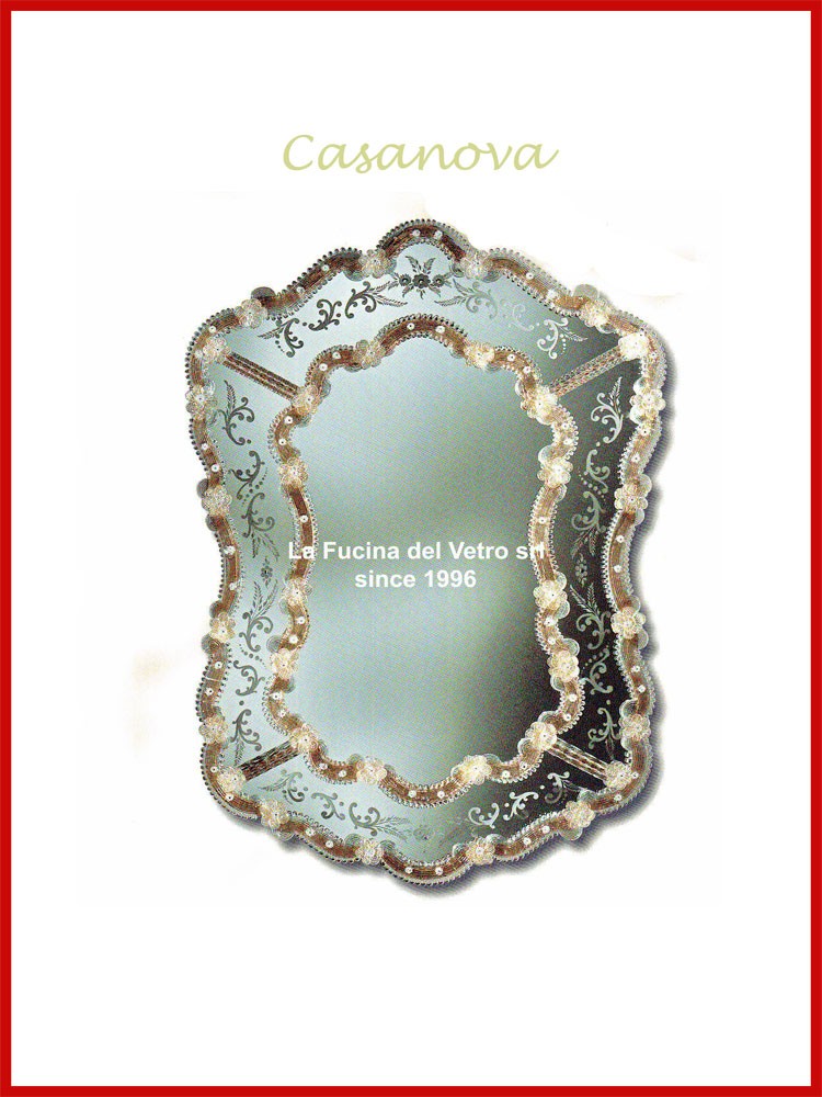 Specchio in vetro di Murano "CASANOVA"