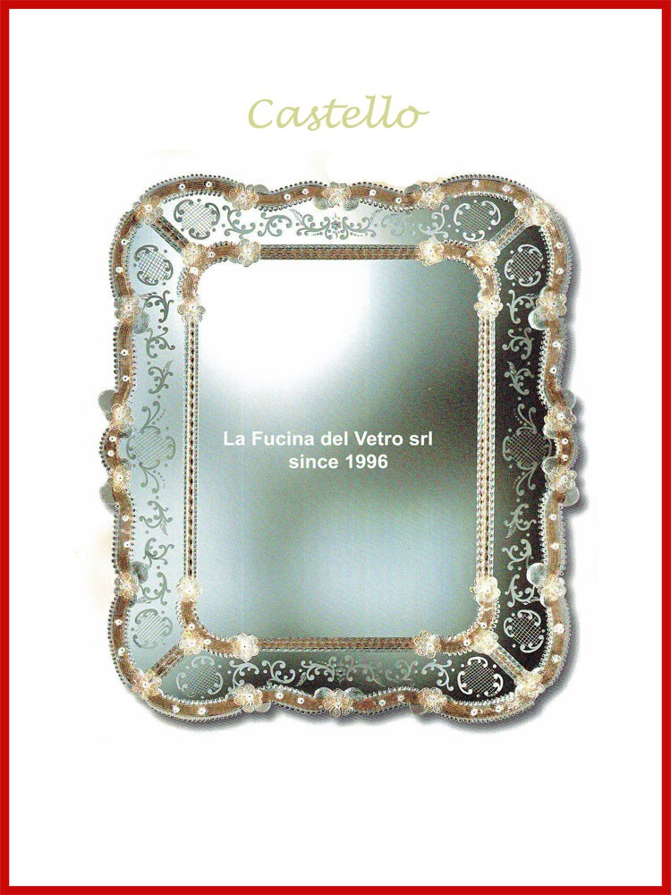 Specchio in vetro di Murano "CASTELLO"