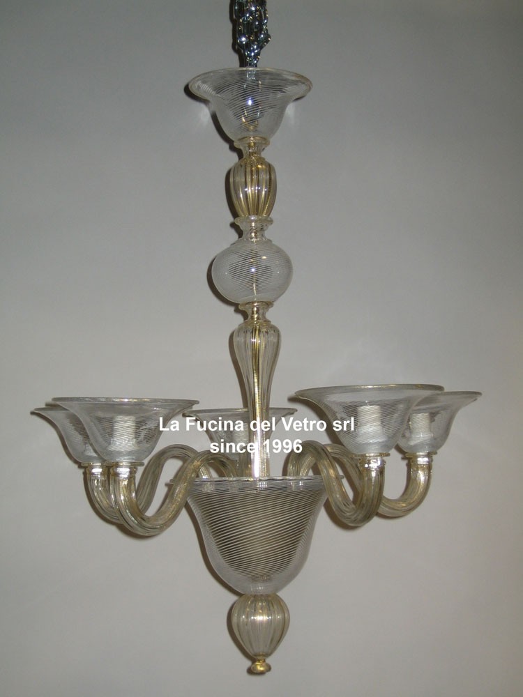 Lampadario in vetro di murano moderno filigrana vendita on line Lampadario murano moderno