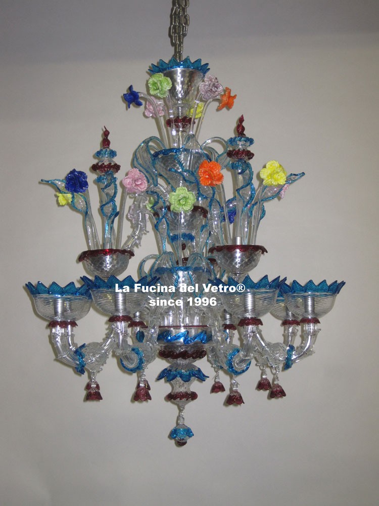 Lampadario in vetro di murano rezzonico in pasta vendita on line Lampadario in vetro di murano